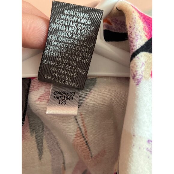 Additions By Chicos Button-Up Floral Jacket Size 2 Multicolor Cotton/Spandex - Picture 8 of 9